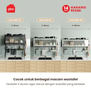 PIRA HOME - DISH MDR65 RAK PIRING / RAK DAPUR / RAK CUCI PIRING / RAK WASTAFEL / RAK PENGERING PIRING warna BLACK - PIRA HOME - foto 2