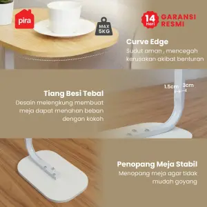 PIRA - TOGI ET40 MEJA KOPI / MEJA KECIL / MEJA SUDUT SOFA / MEJA SAMPING warna WHITE - PIRA - foto 8