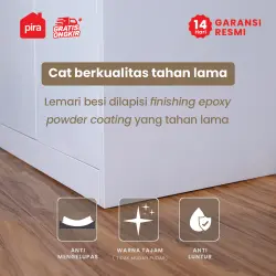 PIRA -  STEEL 6P FGD MWD LEMARI PAKAIAN BESI 6 PINTU DENGAN LACI DAN LED warna WHITE - PIRA - foto 6