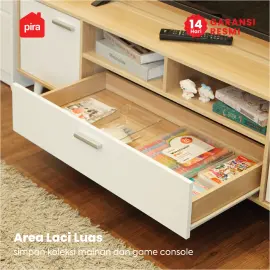 PIRA METROPOLIS -  BELATRIX TV200 MEJA TV / RAK TV warna PRO OAK - WHITE - PIRA METROPOLIS OX - foto 5