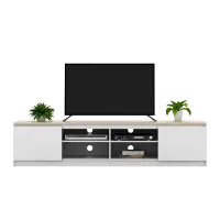 PIRA -  LINUS TV200 MEJA TV / RAK TV warna WHITE SM - PRO OAK - PIRA - foto 6