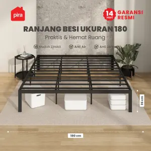PIRA -  BASE AVA MBD180 DIVAN BESI / DIPAN / TEMPAT TIDUR BESI warna BLACK - PIRA - foto 1