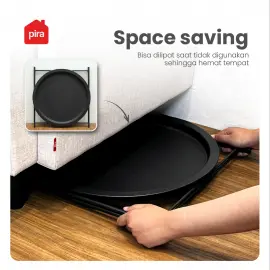 PIRA - NETA MET47 MEJA LIPAT / MEJA PORTABLE / MEJA SAMPING / MEJA NAKAS / MEJA TAMU / MEJA TERAS warna BLACK - PIRA - foto 3