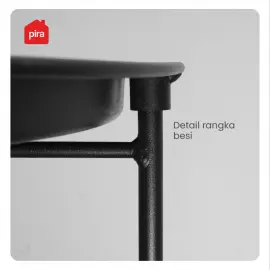 PIRA - NETA MET47 MEJA LIPAT / MEJA PORTABLE / MEJA SAMPING / MEJA NAKAS / MEJA TAMU / MEJA TERAS warna BLACK - PIRA - foto 4