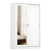 PIRA - STEEL 120N MWDSL LEMARI PAKAIAN BESI SLIDING / PINTU GESER warna WHITE - METROPOLIS - foto 2