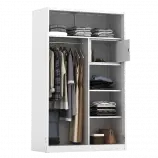 PIRA - STEEL 120N MWDSL LEMARI PAKAIAN BESI SLIDING / PINTU GESER warna WHITE - METROPOLIS - foto 4