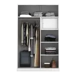 PIRA - STEEL 120N MWDSL LEMARI PAKAIAN BESI SLIDING / PINTU GESER warna WHITE - METROPOLIS - foto 5