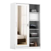 PIRA - STEEL 120N MWDSL LEMARI PAKAIAN BESI SLIDING / PINTU GESER warna WHITE - METROPOLIS - foto 6