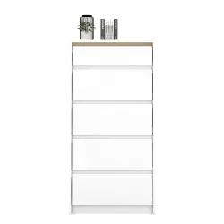 PIRA METROPOLIS OX -  HIRO CH5 LEMARI LACI 5 SUSUN warna WHITE - PRO OAK - PIRA METROPOLIS OX - foto 2