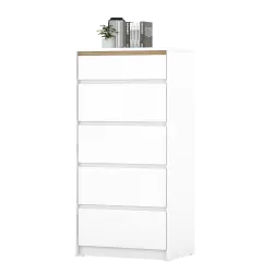 PIRA METROPOLIS OX -  HIRO CH5 LEMARI LACI 5 SUSUN warna WHITE - PRO OAK - PIRA METROPOLIS OX - foto 3