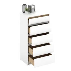 PIRA METROPOLIS OX -  HIRO CH5 LEMARI LACI 5 SUSUN warna WHITE - PRO OAK - PIRA METROPOLIS OX - foto 6