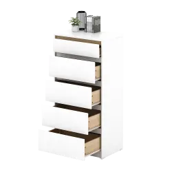PIRA METROPOLIS OX -  HIRO CH5 LEMARI LACI 5 SUSUN warna WHITE - PRO OAK - PIRA METROPOLIS OX - foto 7
