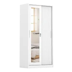 PIRA - LINIO 90A N MWDSL LEMARI PAKAIAN BESI SLIDING / PINTU GESER warna WHITE - PIRA - foto 2