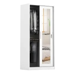 PIRA - LINIO 90A N MWDSL LEMARI PAKAIAN BESI SLIDING / PINTU GESER warna WHITE - PIRA - foto 4