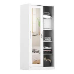 PIRA - LINIO 90A N MWDSL LEMARI PAKAIAN BESI SLIDING / PINTU GESER warna WHITE - PIRA - foto 5