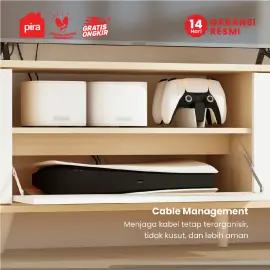 PIRA OX - SERSI TV180 MEJA TV / RAK TV / LEMARI TV warna PRO OAK - WHITE SM - PIRA - foto 6