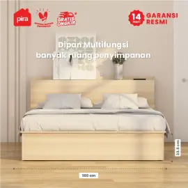 PIRA - MORGAN BD 180 DIPAN / RANJANG / TEMPAT TIDUR DENGAN LACI PENYIMPANAN warna PRO OAK - PIRA - foto 2