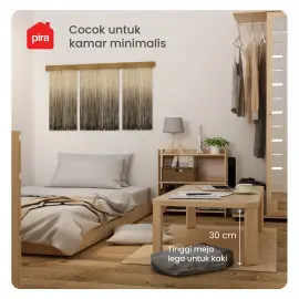 PIRA - TABE CT120 MEJA TAMU / MEJA MAKAN LIPAT LESEHAN / MEJA BELAJAR LIPAT LESEHAN warna PRO OAK - PIRA - foto 5