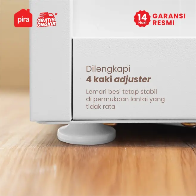 PIRA -  LINIO 3BL MWD LEMARI PAKAIAN BESI 3 PINTU / LEMARI KECIL / LEMARI PAKAIAN ANAK warna WHITE - LIGHT GREY - PIRA - foto 8