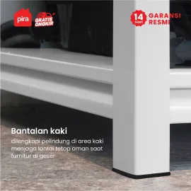 PIRA -  HOGAN MSU 120X200 RAK BESI / RAK SUSUN SERBAGUNA / RAK SUSUN BESI / RAK PENYIMPANAN warna WHITE - PIRA - foto 5