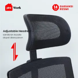PIRA WORK - KYLO A EC KURSI KERJA / KURSI KANTOR / KURSI EKSEKUTIF warna BLACK - GREY - PIRA WORK - foto 7