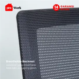 PIRA WORK - KYLO A EC KURSI KERJA / KURSI KANTOR / KURSI EKSEKUTIF warna BLACK - GREY - PIRA WORK - foto 8