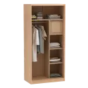 PIRA - ASHTON 90 MWDSL LEMARI PAKAIAN BESI SLIDING / GESER MOTIF KAYU warna LIGHT ASH - WHITE - PIRA - foto 5