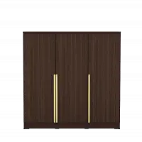 PIRA METROPOLIS - YONA BLS120 LEMARI PAKAIAN 3 PINTU FULL RAK warna AMERICAN WALNUT - GOLD HAIRLINE - PIRA METROPOLIS - foto 6
