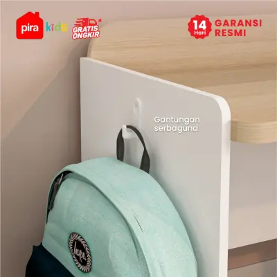 PIRA KIDS - DASAMI DKK100 MEJA BELAJAR ANAK DENGAN RAK BUKU warna PRO OAK - WHITE SM - PIRA KIDS - foto 6