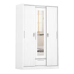 PIRA - LINIO 3A SSL MWD LEMARI PAKAIAN BESI 3 PINTU SLIDING / PINTU GESER warna WHITE - PIRA - foto 2