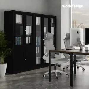 WORKDESIGN BURO AVA MBC 2 HG RAK BUKU BESI / LEMARI ARSIP KANTOR warna BLACK - WORKDESIGN - foto 3