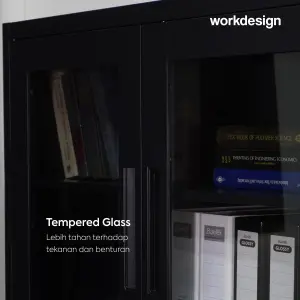 WORKDESIGN BURO AVA MBC 2 HG RAK BUKU BESI / LEMARI ARSIP KANTOR warna BLACK - WORKDESIGN - foto 5