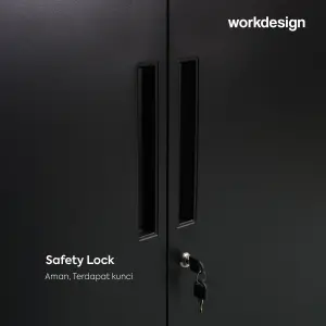 WORKDESIGN BURO AVA MBC 2 HG RAK BUKU BESI / LEMARI ARSIP KANTOR warna BLACK - WORKDESIGN - foto 7