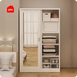 PIRA METROPOLIS -  VILO 120 A MWDSL LEMARI PAKAIAN BESI SLIDING / PINTU GESER warna WHITE - METROPOLIS - foto 2
