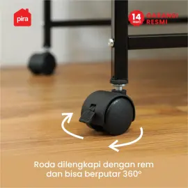 PIRA METROPOLIS - ALVA MCH3 RAK LACI BESI / DRAWER PENYIMPANAN BESI / RAK SUSUN BESI / LACI DOKUMEN warna BLACK - PIRA METROPOLIS - foto 4