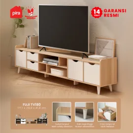 PIRA METROPOLIS OX - FUJI TV180 MEJA TV / RAK TV / LEMARI TV warna PRO OAK - WHITE - PIRA METROPOLIS OX - foto 1