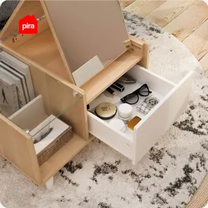 PIRA METROPOLIS - KESHA CTDS MEJA RIAS / MEJA SAMPING / MEJA MULTIFUNGSI / MEJA TAMU warna PRO OAK - WHITE - PIRA METROPOLIS - foto 3