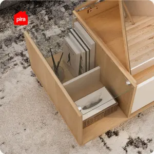 PIRA METROPOLIS - KESHA CTDS MEJA RIAS / MEJA SAMPING / MEJA MULTIFUNGSI / MEJA TAMU warna PRO OAK - WHITE - PIRA METROPOLIS - foto 4