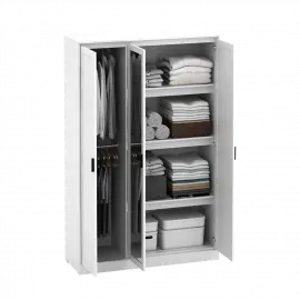PIRA METROPOLIS -  YORK 3PS LEMARI PAKAIAN 3 PINTU FULL RAK warna WHITE - PIRA METROPOLIS - foto 9