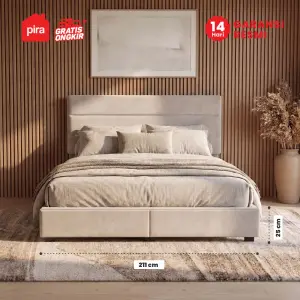 PIRA - PALMA BD200 PLATFORM BED / DIPAN / DIPAN TEMPAT TIDUR / RANJANG KASUR / DIPAN DENGAN LACI PENYIMPANAN warna CREAM - PIRA - foto 4