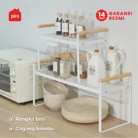PIRA HOME - KAWA XL RB RAK PENYIMPANAN SERBAGUNA / RAK DAPUR / RAK BUMBU / RAK SUSUN BESI warna WHITE - PIRA HOME - foto 1