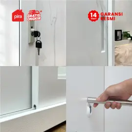 PIRA - CATTA 160 MWDSL LEMARI PAKAIAN BESI SLIDING / PINTU GESER warna LIGHT MARBLE - WHITE - PIRA - foto 7