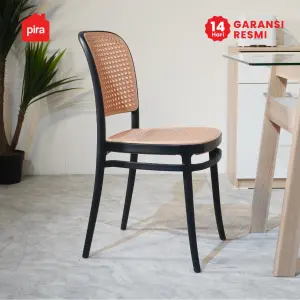 PIRA - RATTA DC KURSI ROTAN PLASTIK / KURSI MAKAN / KURSI TERAS / KURSI SANTAI / KURSI CAFE / KURSI PLASTIK warna BLACK - BROWN - PIRA - foto 4