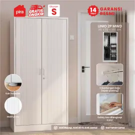 PIRA - LINIO 2P MWD LEMARI PAKAIAN BESI 2 PINTU warna WHITE - PIRA - foto 1