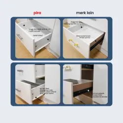 PIRA - IOWA WD164 SSL GL LEMARI PAKAIAN PINTU GESER warna WHITE GL - BLACK GL - PIRA - foto 3