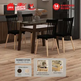 PIRA - NOBBEY DT120 MEJA MAKAN warna BROWN WALNUT - PIRA - foto 1