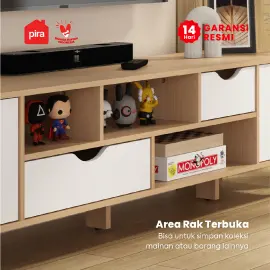 PIRA METROPOLIS - FUJI TV1500 MEJA TV / RAK TV / LEMARI TV warna PRO OAK - WHITE - PIRA METROPOLIS - foto 3