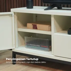 PIRA -  PARIS AVA MTV120 MEJA TV  / RAK TV BESI warna CREAM - BLACK - PIRA - foto 3