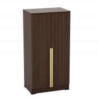 PIRA METROPOLIS - YONA BLS60 LEMARI PAKAIAN MEDIUM 2 PINTU FULL RAK warna AMERICAN WALNUT - GOLD HAIRLINE - PIRA METROPOLIS - foto 4