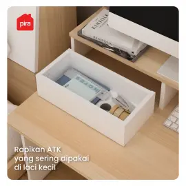PIRA METROPOLIS OX -  MARU DESK MEJA BELAJAR / MEJA KOMPUTER / MEJA LESEHAN warna WHITE - PRO OAK - PIRA METROPOLIS OX - foto 5